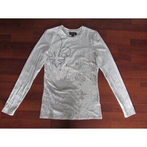 Unlisted Fleur de Lis Off-White Long Sleeve Tee - Med